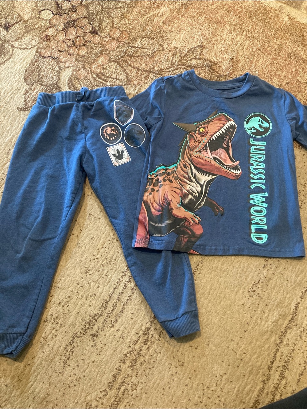 Boys' Blue Dinosaur Pajama Set